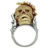 Alamode Gold+Ruthenium White Metal Ring with Top Grade Crystal in Citrine Yellow - Flyclothing LLC