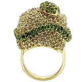 Alamode Gold White Metal Ring with Top Grade Crystal in Multi Color - Flyclothing LLC