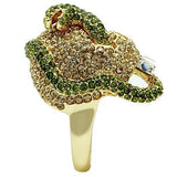 Alamode Gold White Metal Ring with Top Grade Crystal in Multi Color - Flyclothing LLC