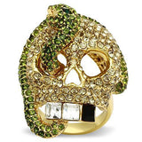 Alamode Gold White Metal Ring with Top Grade Crystal in Multi Color - Flyclothing LLC