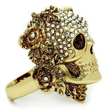 Alamode Gold White Metal Ring with Top Grade Crystal in Aurora Borealis (Rainbow Effect) - Flyclothing LLC