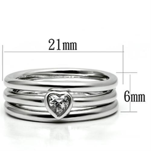 Alamode Rhodium Brass Ring with AAA Grade CZ in Clear - Flyclothing LLC