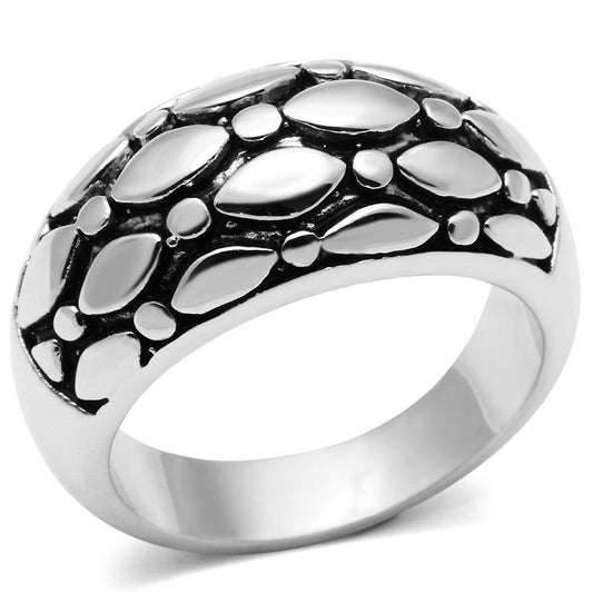 Alamode Rhodium Brass Ring with No Stone - Flyclothing LLC