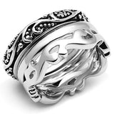 Alamode Rhodium Brass Ring with No Stone - Flyclothing LLC