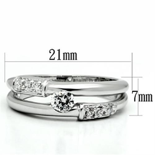 Alamode Rhodium Brass Ring with AAA Grade CZ in Clear - Flyclothing LLC