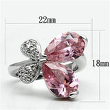 Alamode Rhodium Brass Ring with AAA Grade CZ in Rose - Flyclothing LLC