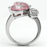 Alamode Rhodium Brass Ring with AAA Grade CZ in Rose - Flyclothing LLC