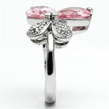 Alamode Rhodium Brass Ring with AAA Grade CZ in Rose - Flyclothing LLC