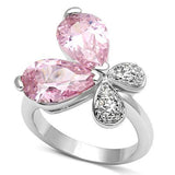 Alamode Rhodium Brass Ring with AAA Grade CZ in Rose - Flyclothing LLC