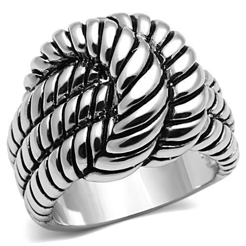 Alamode Rhodium Brass Ring with No Stone - Flyclothing LLC