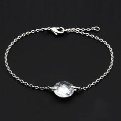 Alamode Rhodium Brass Bracelet with AAA Grade CZ in Clear - Alamode