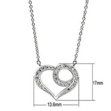 Alamode Rhodium Brass Necklace with AAA Grade CZ in Clear - Flyclothing LLC