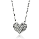 Alamode Rhodium Brass Necklace with AAA Grade CZ in Clear - Flyclothing LLC