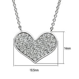 Alamode Rhodium Brass Necklace with AAA Grade CZ in Clear - Flyclothing LLC