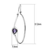 Alamode Rhodium Brass Earrings with AAA Grade CZ in Amethyst - Alamode