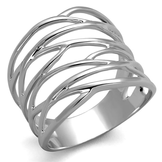 Alamode Rhodium Brass Ring with No Stone - Flyclothing LLC