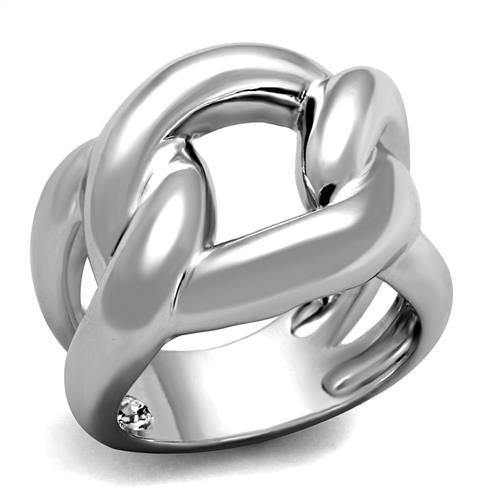 Alamode Rhodium Brass Ring with No Stone - Flyclothing LLC