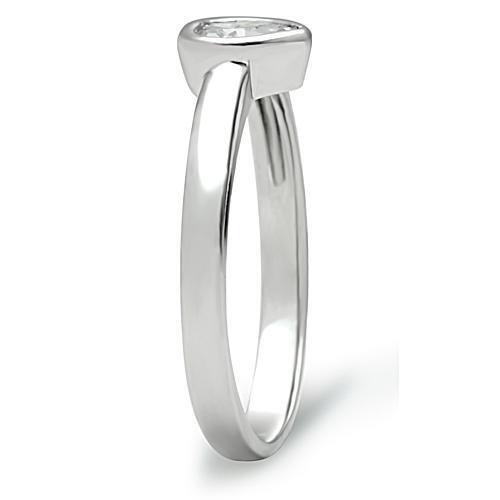 Alamode Rhodium Brass Ring with AAA Grade CZ in Clear - Flyclothing LLC