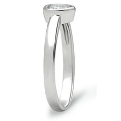 Alamode Rhodium Brass Ring with AAA Grade CZ in Clear - Flyclothing LLC