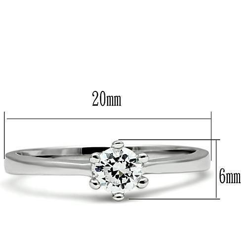 Alamode Rhodium Brass Ring with AAA Grade CZ in Clear - Flyclothing LLC