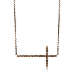 Alamode IP Coffee light Brass Chain Pendant with AAA Grade CZ in Light Coffee - Flyclothing LLC