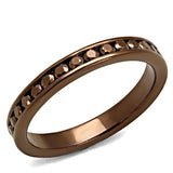 Alamode IP Coffee light Brass Ring with AAA Grade CZ in Brown - Alamode