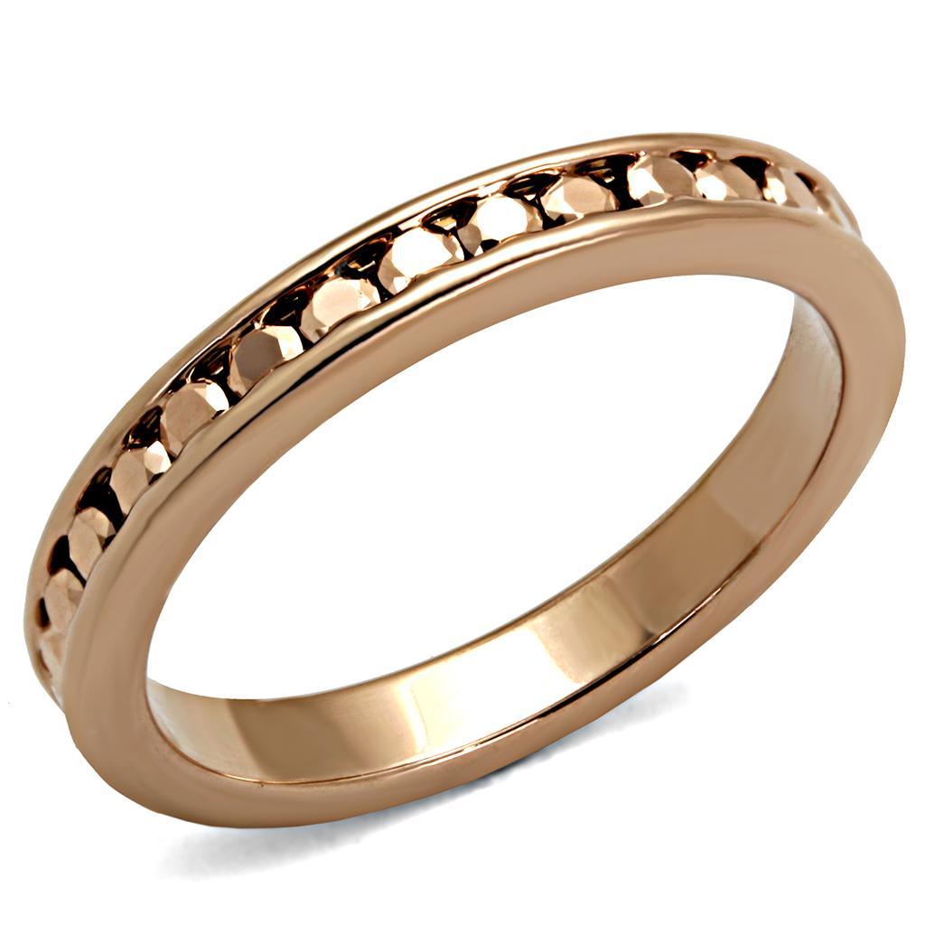 Alamode IP Rose Gold(Ion Plating) Brass Ring with AAA Grade CZ in Metallic Light Gold - Alamode