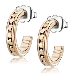 Alamode IP Rose Gold(Ion Plating) Brass Earrings with Top Grade Crystal in Metallic Light Gold - Alamode