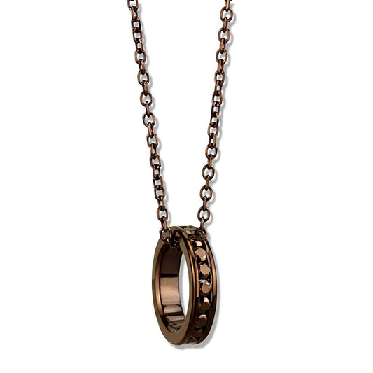 Alamode IP Coffee light Brass Chain Pendant with Top Grade Crystal in Light Coffee - Flyclothing LLC