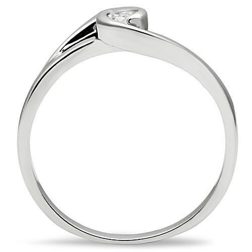 Alamode Rhodium Brass Ring with AAA Grade CZ in Clear - Flyclothing LLC