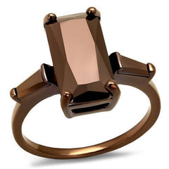 Alamode IP Coffee light Brass Ring with AAA Grade CZ in Light Coffee - Alamode