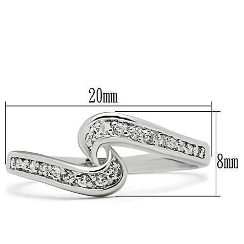 Alamode Rhodium Brass Ring with AAA Grade CZ in Clear - Flyclothing LLC