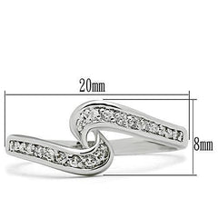 Alamode Rhodium Brass Ring with AAA Grade CZ in Clear - Flyclothing LLC