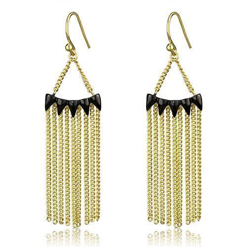 Alamode Gold+Ruthenium Brass Earrings with Top Grade Crystal in Clear - Flyclothing LLC