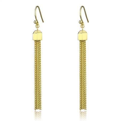 Alamode Gold Brass Earrings with Top Grade Crystal in Clear - Flyclothing LLC