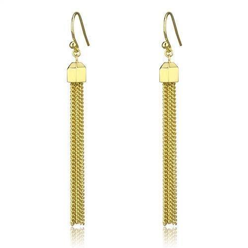 Alamode Gold Brass Earrings with Top Grade Crystal in Clear - Flyclothing LLC