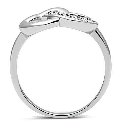 Alamode Rhodium Brass Ring with AAA Grade CZ in Clear - Flyclothing LLC