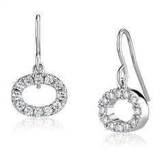 Alamode Rhodium Brass Earrings with AAA Grade CZ in Clear - Flyclothing LLC