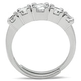 Alamode Rhodium Brass Ring with AAA Grade CZ in Clear - Flyclothing LLC