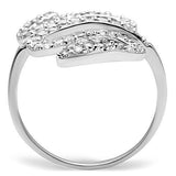 Alamode Rhodium Brass Ring with AAA Grade CZ in Clear - Flyclothing LLC