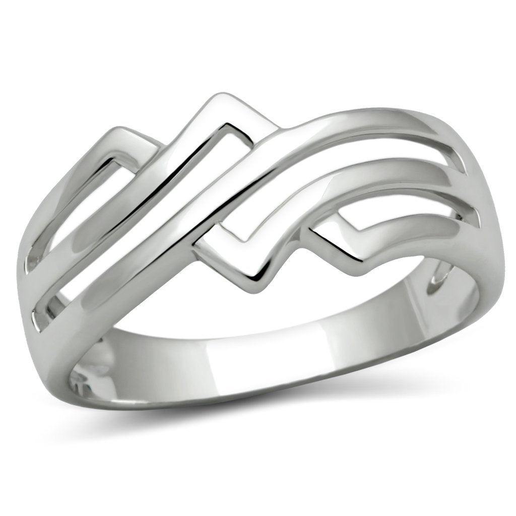 Alamode Rhodium Brass Ring with No Stone - Flyclothing LLC