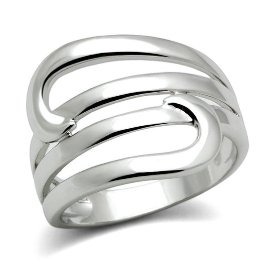 Alamode Rhodium Brass Ring with No Stone - Flyclothing LLC