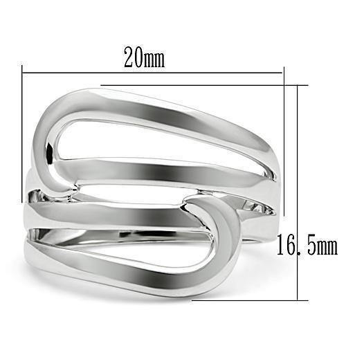 Alamode Rhodium Brass Ring with No Stone - Flyclothing LLC