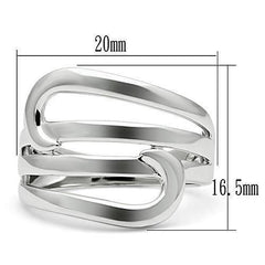 Alamode Rhodium Brass Ring with No Stone - Flyclothing LLC