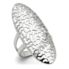 Alamode Rhodium Brass Ring with No Stone - Flyclothing LLC