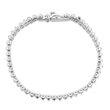 Alamode Rhodium Brass Bracelet with AAA Grade CZ in Clear - Flyclothing LLC