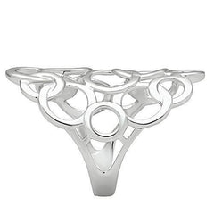 Alamode Rhodium Brass Ring with No Stone - Flyclothing LLC