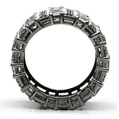 Alamode Ruthenium Brass Ring with AAA Grade CZ in Clear - Alamode