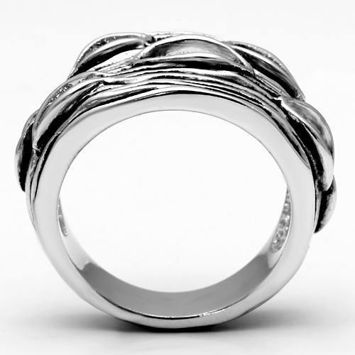 Alamode Rhodium Brass Ring with No Stone - Flyclothing LLC