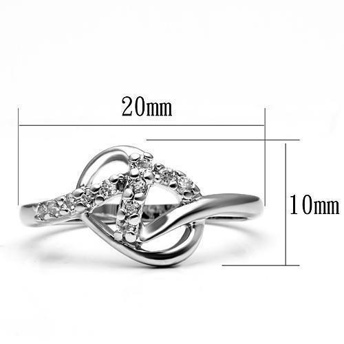 Alamode Rhodium Brass Ring with AAA Grade CZ in Clear - Flyclothing LLC